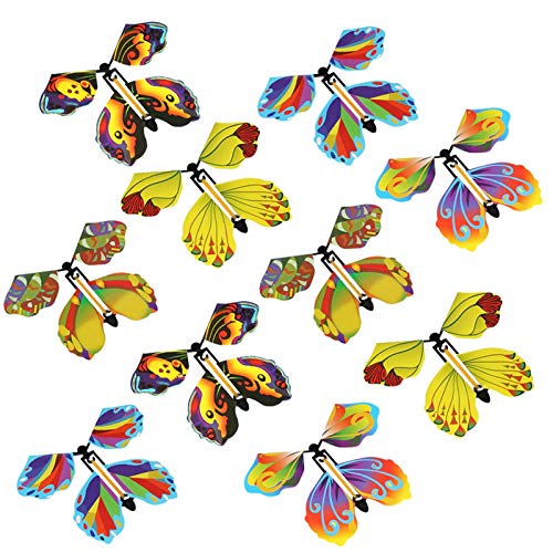 M/P Magic Flying Butterfly, 20 Piezas Magic Butterfly Wind-up Flying Butterflies Tarjeta de Juguete para Regalo Sorpresa o Fiesta Jugando Navidad y año Nuevo cumpleaños Aniversario Boda