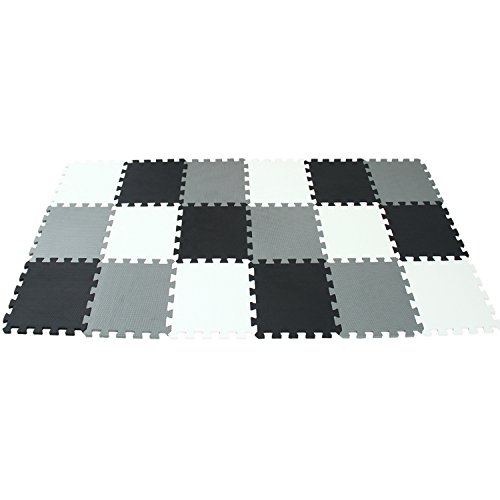 MQIAOHAM juego de enclavamiento juego de bebé tapetes para niños tapetes para niños foammats playmats estera del rompecabezas bebé 18 piezas niños tapete tapete tapete blanco negro gris 101104112