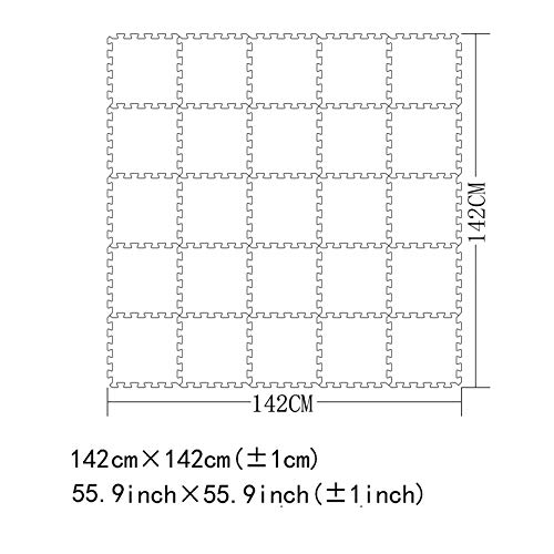 MQIAOHAM Juego de Enclavamiento Juego de bebé tapetes para niños tapetes para niños foammats playmats Estera del Rompecabezas bebé 25 Piezas niños tapete tapete tapete Negro-Gris CDW101112G301025