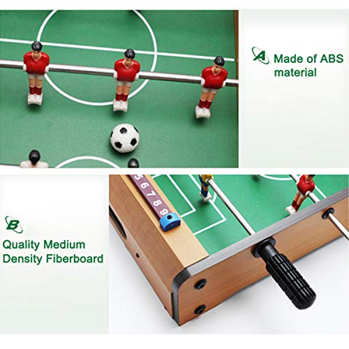 MYRCLMY Mini Mesa De Fútbol, ​​27In Soccer Game Table W / 2 Fútboles Y Fútbol, ​​Juego De Fútbol Portátil, Juego De Fútbol para Niños Y Adultos En Oficina, Sala De Juegos, Sala De Estar