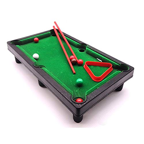 NEHARO Mesa de futbolín Partido de fútbol Conjunto con la Mini Bolas de Piscina Cue Sticks Accesorios - Tablero de la Mesa de Juego Juguete Miniatura de Escritorio Mesa de Billar Juguetes para la Fam