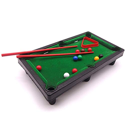 NEHARO Mesa de futbolín Partido de fútbol Conjunto con la Mini Bolas de Piscina Cue Sticks Accesorios - Tablero de la Mesa de Juego Juguete Miniatura de Escritorio Mesa de Billar Juguetes para la Fam