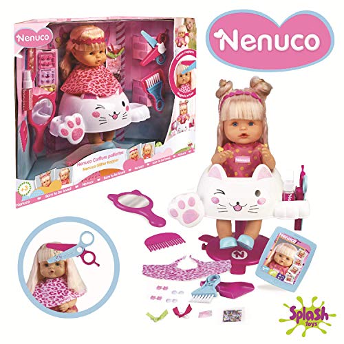 Nenuco Peluquería Purpurina - Muñeca Bebé peina y Corta el Pelo (Famosa 700015153)