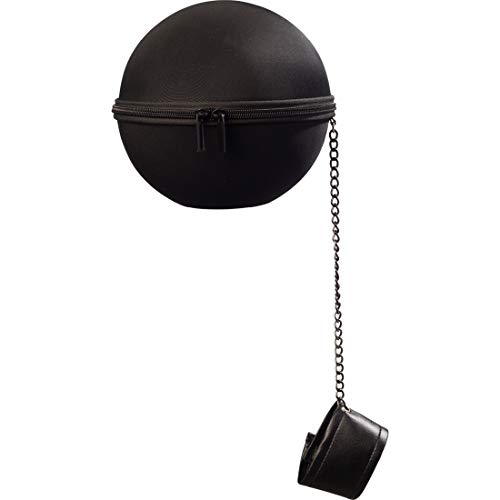 NET TOYS Cómica Cartera Bola y Birrete de Prisionero | Negro | Original Accesorio para Fiesta Birrete demente en la cárcel | Ideal para Despedida de Solteros y Halloween