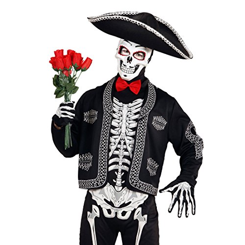 NET TOYS Máscara Esqueleto Sugar Skull Careta La Catrina Antifaz Día de los Muertos Accesorio Fiesta Mexicana Día de los Muertos Mascarilla Terror cráneo Cubre Rostro terrorífico Halloween