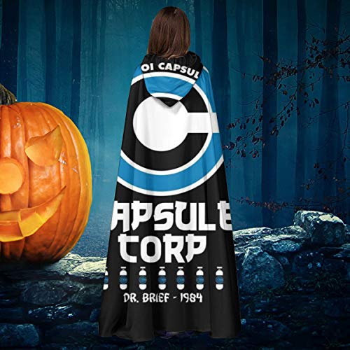 NULLYTG Capsule Corp Hoi POI Retro Dragon Ball Z Unisex Navidad Halloween Bruja Caballero con Capucha Albornoz Vampiros Capa Capa Cosplay Disfraz