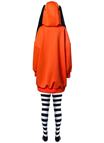 NUWIND Disfraz de anime para Halloween, Yomoduki Runa naranja conejo Masquerade Trajes Compulsivos Gambler Mujer Sudadera con Calcetines para Niños