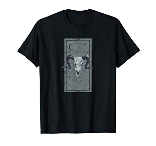 Occult Zodiac Aries Tarot Card Ram Devil Gothic Astrology Camiseta