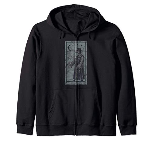 Oculto Plague Doctor Tarot Card Black Death Baphomet Devil Sudadera con Capucha