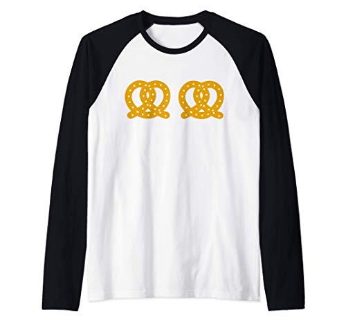 Oktoberfest Fiesta Divertido Pretzel Tetas Alemán Halloween Camiseta Manga Raglan