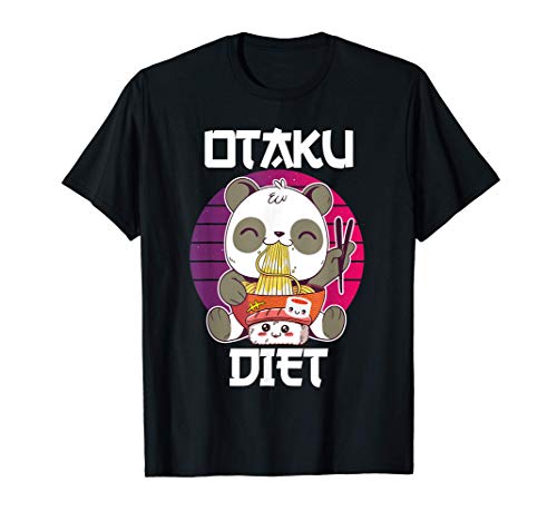 Otaku Diet Panda Ramen Sushi Manga Cosplay Otaku Gift Anime Camiseta