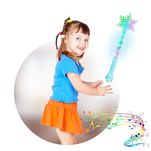 Ourine Varita Musical Stick con luz, Varita Musical Stick con luz Sonido Navidad Cosplay Fairy Glow Stick Juguetes Regalos para niños Rosa