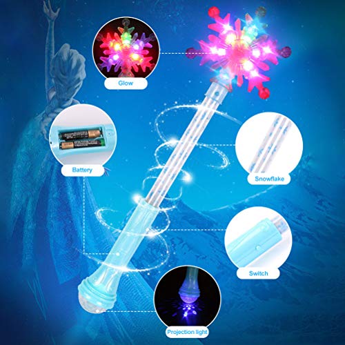 Ourine Varita Musical Stick con luz, Varita Musical Stick con luz Sonido Navidad Cosplay Fairy Glow Stick Juguetes Regalos para niños Rosa