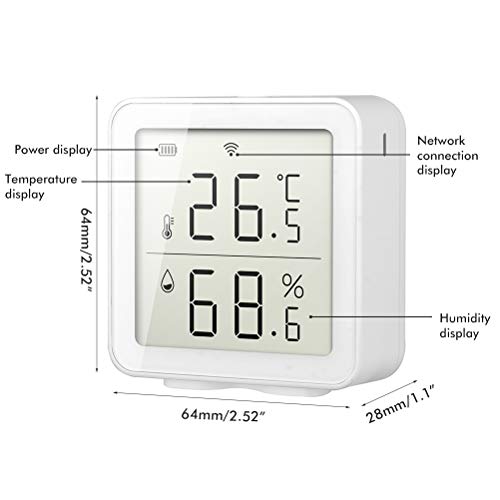 OUTEYE Sensor de Humedad WiFi Inteligente Higrómetro Termómetro Interior para Exteriores Pantalla LCD Digital Monitor de Temperatura y Humedad