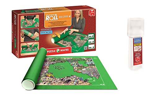 Outletdelocio. Pack Puzzle Roll 2000. Tapete Universal para Transportar/Guardar Puzzles hasta 2000 Piezas + Pegamento Puzzles