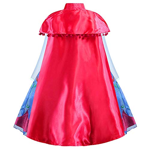 OwlFay Disfraz de Princesa Ana Niña con Capa Vestidos de Carnaval Fiesta Cosplay Halloween Fancy Dress Up Costume 2-3Años