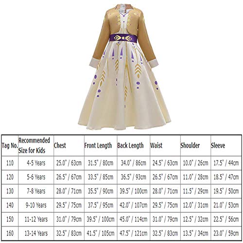 OwlFay Disfraz Elsa Frozen Niñas Princesa Ana Vestido Reino de Hielo Vestidos de Carnaval Fiesta Halloween Cosplay Navidad Costume Amarillo 7-8 Años