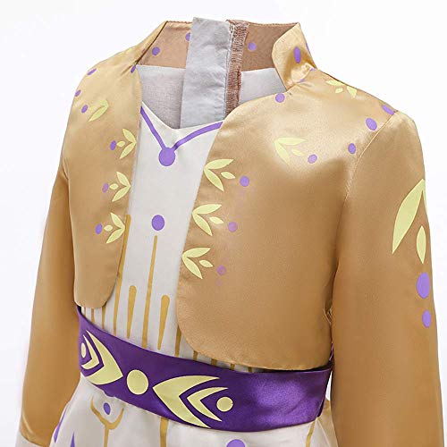 OwlFay Disfraz Elsa Frozen Niñas Princesa Ana Vestido Reino de Hielo Vestidos de Carnaval Fiesta Halloween Cosplay Navidad Costume Amarillo 7-8 Años