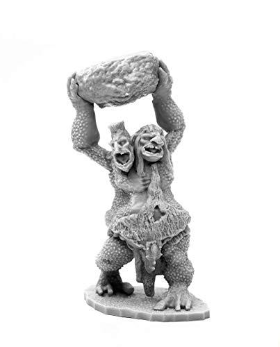 Pechetruite 1 x Two Headed Troll - Reaper Bones Miniatura para Juego de rol Guerra - 44120