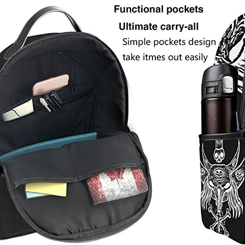 PEIGJH Mochilas Escolares Bolsa Daypack Mochila Tipo Casual para Niños Niñas para Portátiles Netbooks Alquimia Mystic Moon Skulls