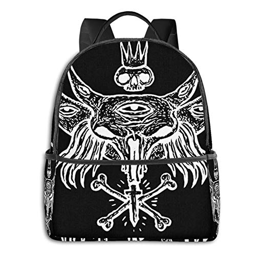 PEIGJH Mochilas Escolares Bolsa Daypack Mochila Tipo Casual para Niños Niñas para Portátiles Netbooks Alquimia Mystic Moon Skulls