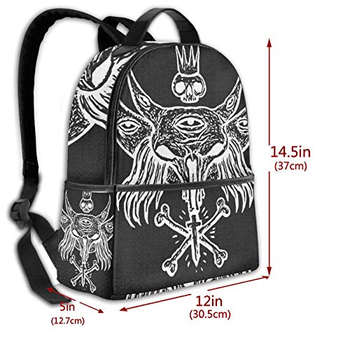 PEIGJH Mochilas Escolares Bolsa Daypack Mochila Tipo Casual para Niños Niñas para Portátiles Netbooks Alquimia Mystic Moon Skulls