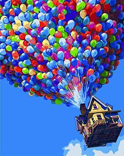 Pintar por números Adultos - Globos - Lienzos para Pintar por números con Pinceles y Colores Brillantes - Cuadro de Pinturas con numeros sobre Lienzo Dibujado para Adultos y niños