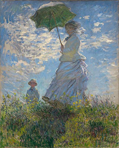 Pintura DIY por números para adultos Monet Famosa pintura mujer con sombrilla para principiante sobre lienzo pintura