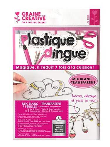 Plastique Dingue pochette 7 feuilles mix Blanc/transparent