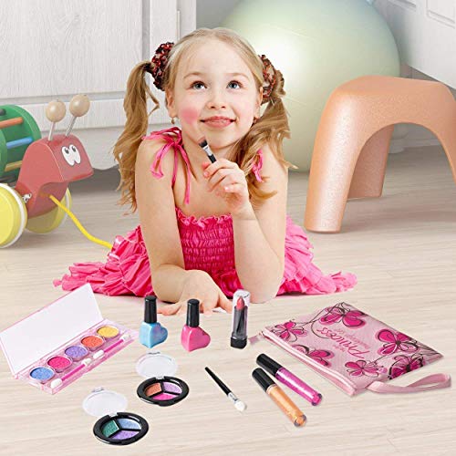 Playkidz- Set de Maquillaje cosmético y Real Lavable, Estuche Diseño Floral (3032)