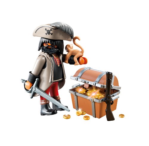 Playmobil Especiales Plus - Pirata con cofre del tesoro (4767) - Pirata con Cofre del Tesoro, Juego de construcción, 10 x 3,5 x 12,5 cm, (4767)