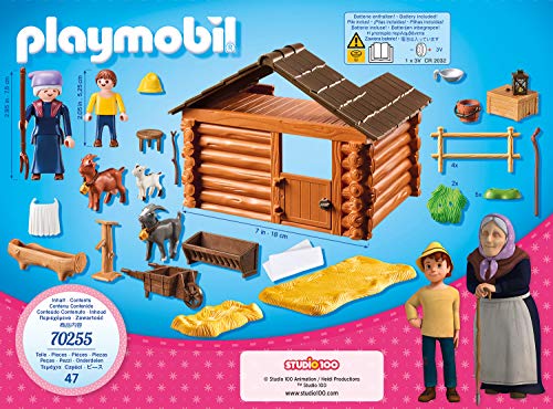 Playmobil- Heidi Establo de Cabras de Pedr Set Juguetes, Multicolor (70255)