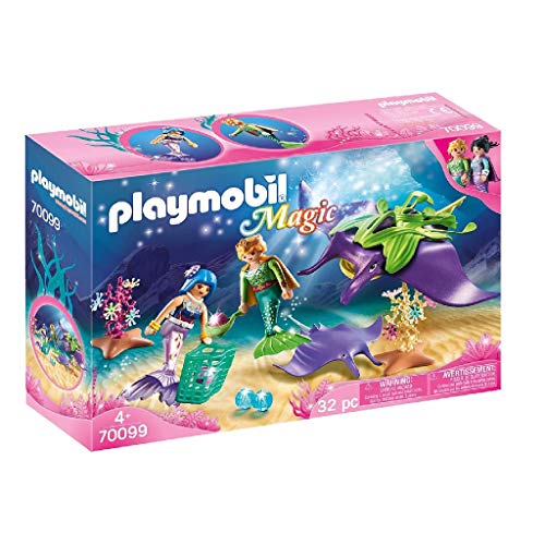 PLAYMOBIL Magic Juguete, Recolectores de Perlas con Manta Raya, Multicolor (70099)