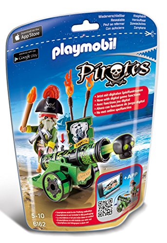 PLAYMOBIL - Pirates Cañón Interactivo con Capitán Pirata Muñecos y Figuras, Color Multicolor (6162)