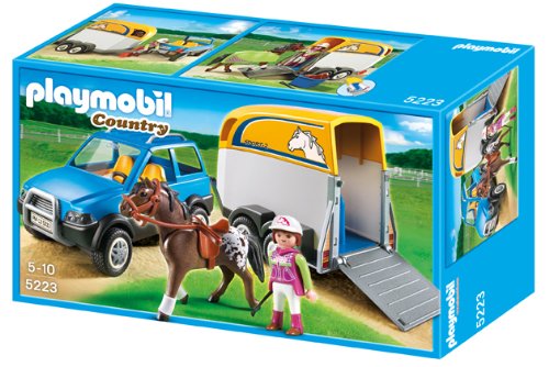 PLAYMOBIL - Vehículo con Remolque para Ponis (5223)