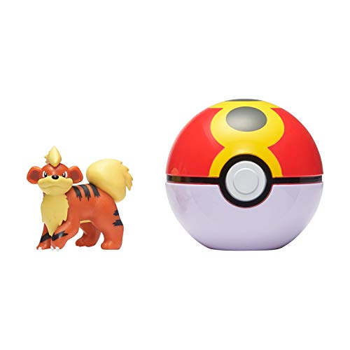 PoKéMoN Clip 'N' Go Growlithe & Pokéball, Enthält 1 Figur & 1 Poké Ball, Neue Welle 2021, Offiziell Lizensiert