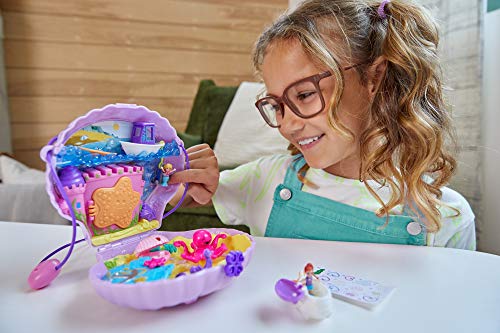 Polly Pocket- Tiny Power Bolso de Mano Concha de Mar con Accesorios, Multicolor (Mattel GNH11)