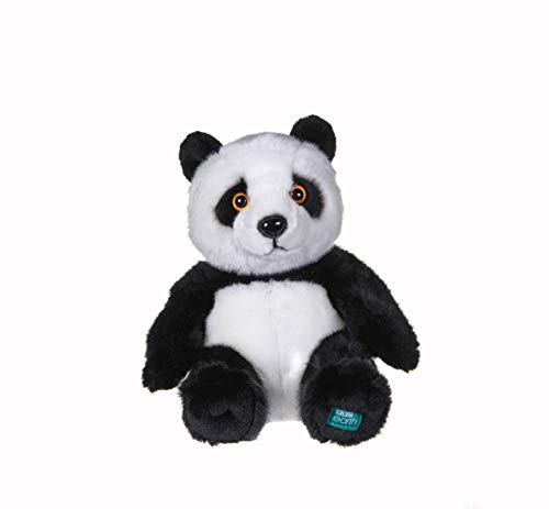 Posh Paws 12451 BBC Planet Earth II - Panda de Peluche con Soporte (25 cm), Color Negro