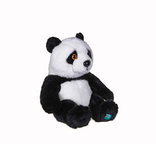 Posh Paws 12451 BBC Planet Earth II - Panda de Peluche con Soporte (25 cm), Color Negro