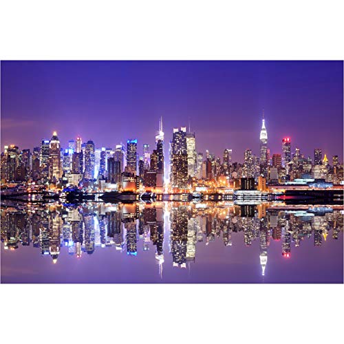 Puzzle 500/1000/1500 PCS Ciudad Moderna Manhattan Vista Nocturna Vista De La Noche Adultos Kid High Dcurry Decompression Ocio Relajación Juego Creativo Fun Holiday Regalo (Size : 1500 pcs)