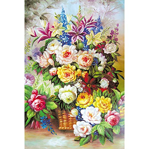 Puzzle Bodegón Pintura Al Óleo Flower Cesta Serie Madera Versión Avanzada Adultos DiscomPresión para Niños Juguetes Educativos 500/1000/1500 Piezas (Color : Partition, Size : 1500 pcs)