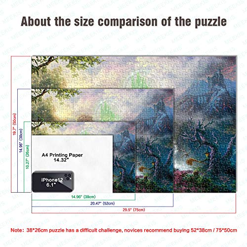 Puzzle de 1000 piezas para adultos Póster La escena del mago de Oz Juego familiar, trabajo en equipo, regalo y regalo para amantes o amigos. 75x50cm