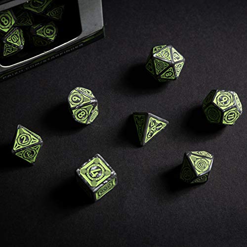 Q Workshop Starfinder Against The Aeon Throne RPG Ornamented Dice Set 7 Polyhedral Pieces