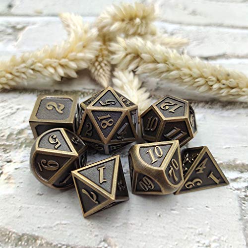 QIANGU Dice Dice, 7 Piezas/Set Juego de Dados de Metal Número Dial Mesa de Escritorio Juego de Mesa Accesorios Juguete-Púrpura y Blanco