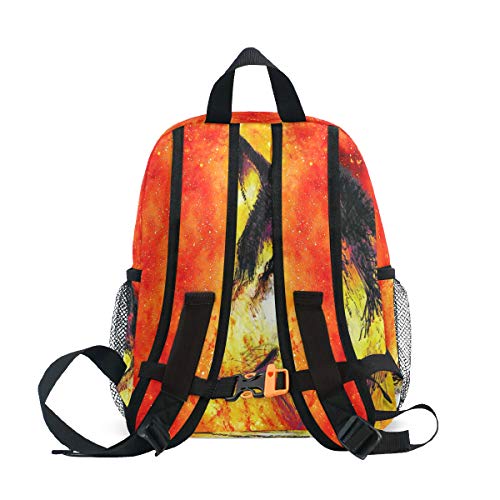 QMIN - Mochila para niños, diseño de Lobo Espacial Abstracto