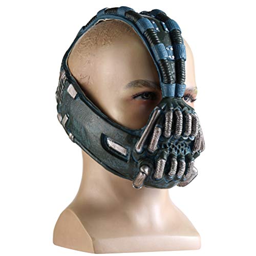 QoFina The Dark Knight Rises Bane Props Látex Carnaval de Halloween Unisex Película Cosplay Accesorios Sombreros, Accesorios Disfraces Máscaras de Fiesta