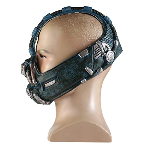 QoFina The Dark Knight Rises Bane Props Látex Carnaval de Halloween Unisex Película Cosplay Accesorios Sombreros, Accesorios Disfraces Máscaras de Fiesta