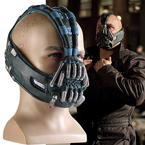 QoFina The Dark Knight Rises Bane Props Látex Carnaval de Halloween Unisex Película Cosplay Accesorios Sombreros, Accesorios Disfraces Máscaras de Fiesta