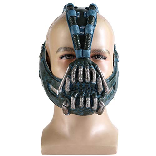 QoFina The Dark Knight Rises Bane Props Látex Carnaval de Halloween Unisex Película Cosplay Accesorios Sombreros, Accesorios Disfraces Máscaras de Fiesta