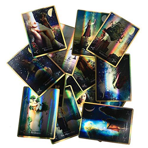 Queen of The Moon Oracle Tarot: A-78 Cards, Online PDF Guide, Land Juegos de Mesa holográficos Adivinación para Adultos y niños Juego de Mesa Dobble Playing Card